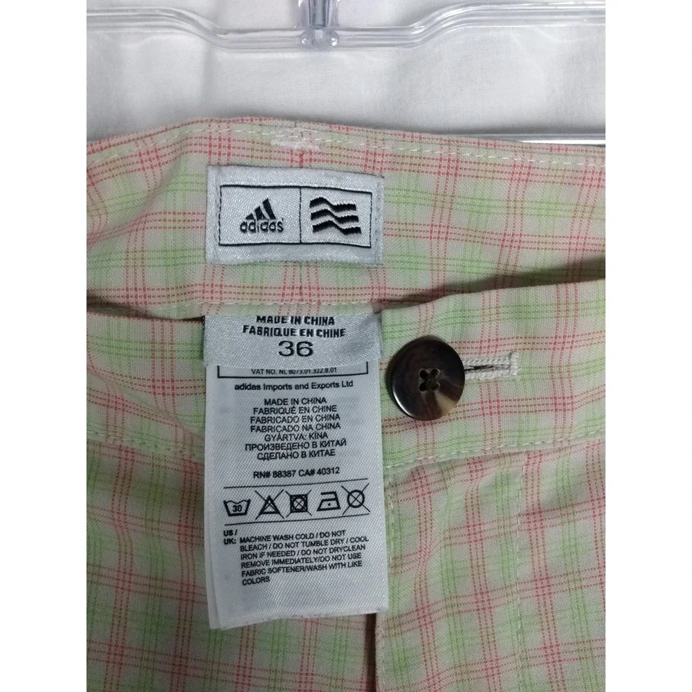Adidas Multicolor Golf Shorts Plaid  Flat  Mens Sz 36